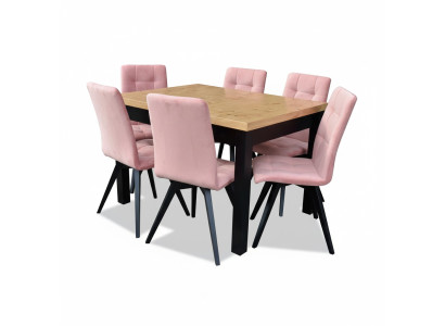 Groupe de salle à manger de luxeSuite 7 pièces Table + 6 Chaises Fauteuils Mobilier