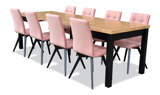 Mobilier de salle à manger moderne Table à manger + 6 chaises Ensemble complet 7 pièces. Groupe de sets