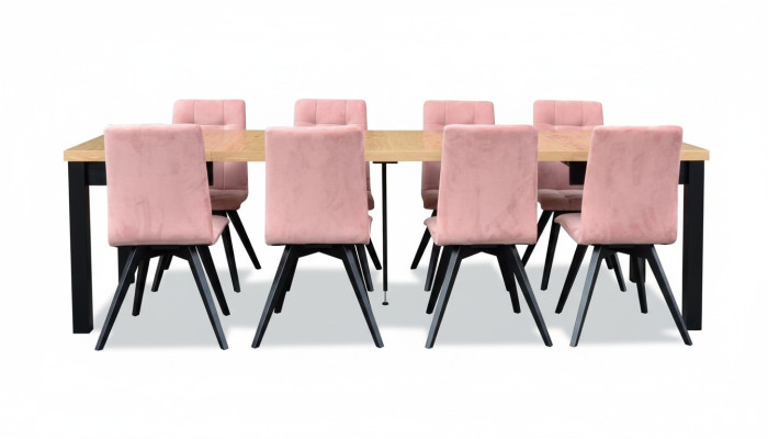 Mobilier de salle à manger moderne Table à manger + 6 chaises Ensemble complet 7 pièces. Groupe de sets