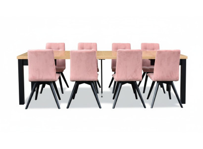 Mobilier de salle à manger moderne Table à manger + 6 chaises Ensemble complet 7 pièces. Groupe de sets
