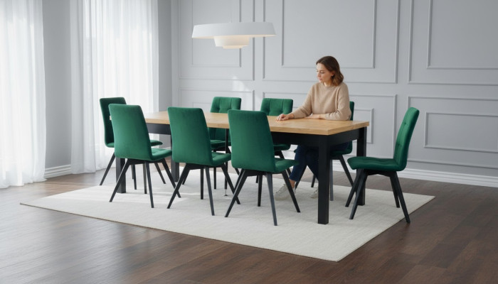 Salle à manger Set Table de luxe 6 chaises Table à manger Fauteuils Suite 7 pièces Groupe neuf