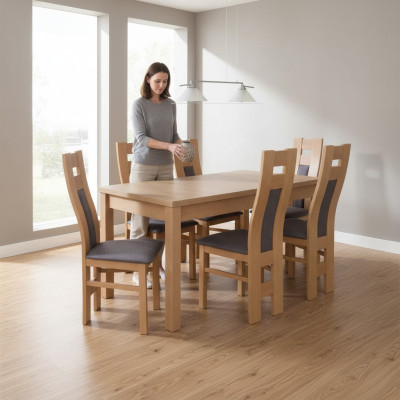 Salle à manger 6x fauteuils Ensemble de 7 pièces Suite classique Table de salle à manger Groupe de chaises de luxe
