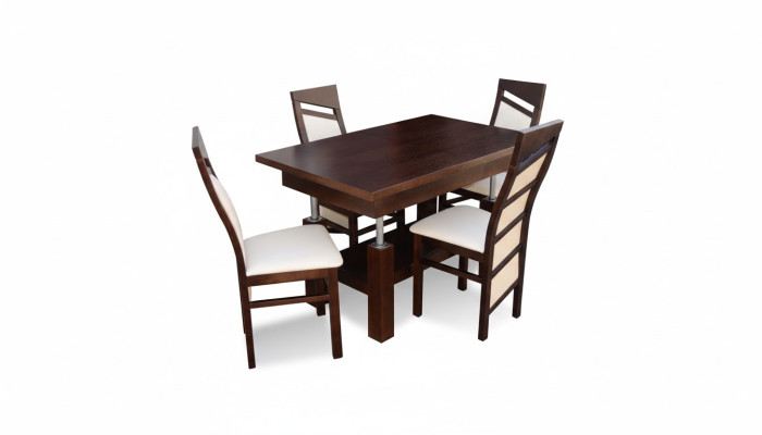 Ensemble de salle à manger de design Suite 5 pièces Meubles en bois Cuisines 4x chaise Table Fauteuils