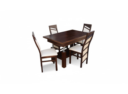 Ensemble de salle à manger de design Suite 5 pièces Meubles en bois Cuisines 4x chaise Table Fauteuils