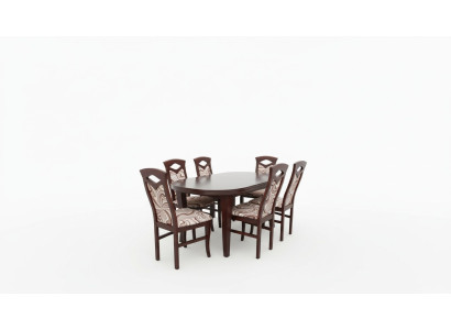 Ensemble de salle à manger moderne de 7 pièces avec table r classique et 6 chaises en groupe de chaises.