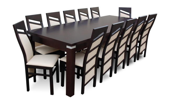 Ensemble complet Table à manger Chaise 12x Chaises Salle à manger Groupe Ess en bois Tables 13 pièces