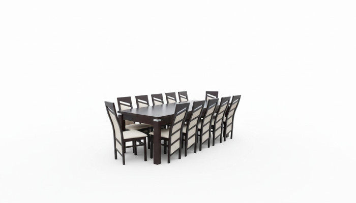 Ensemble complet Table à manger Chaise 12x Chaises Salle à manger Groupe Ess en bois Tables 13 pièces