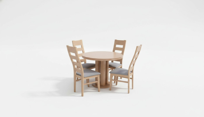 Table à manger 4 x chaises Ensemble de salle à manger Set de salle à manger Table en bois 5 pièces. Suite de groupe