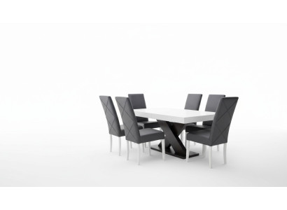 Salle à manger Ensemble Vitrine Table à manger 6x Chaise Suite Groupe de tables 7 pièces. Ensemble moderne