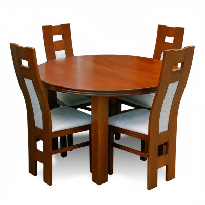 Ensemble complet Table à manger Salle à manger 4 chaises Ensemble de groupe de bois de table 5pcs