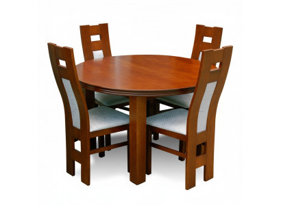 Ensemble complet Table à manger Salle à manger 4 chaises Ensemble de groupe de bois de table 5pcs