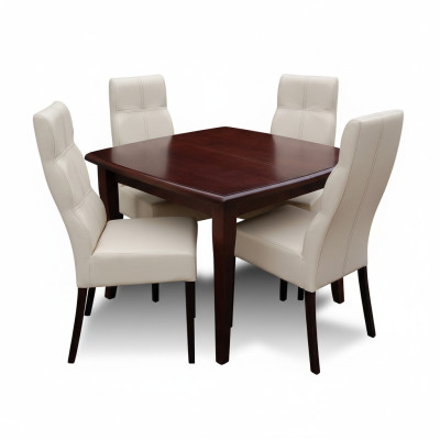 Ensemble de salle à manger de luxe 5 pièces en bois marron 4x chaises table Style moderne nouvelle