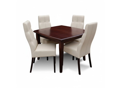 Ensemble de salle à manger de luxe 5 pièces en bois marron 4x chaises table Style moderne nouvelle
