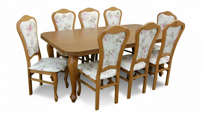 Ensemble complet Table à manger + 8 chaises Salle à manger Ensemble Ess Groupe Table en bois Tables 9 pièces