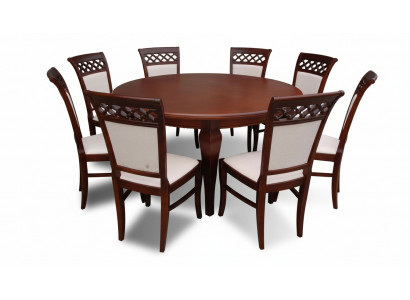 Salle à manger Tsiche Groupe Table à manger Ensemble en bois 8x Chaises 9 pièces