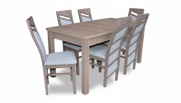 Ensemble de table à manger 6x Chaises Chaise à dossier d'appui Suite de tables Groupe de salle à manger 7 pcs. Bois