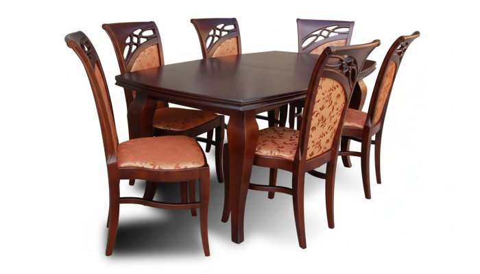 Meubles design Table 6 chaises Salle à manger Sièges Tables Suite Bois 7 pièces. ensemble