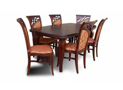 Meubles design Table 6 chaises Salle à manger Sièges Tables Suite Bois 7 pièces. ensemble