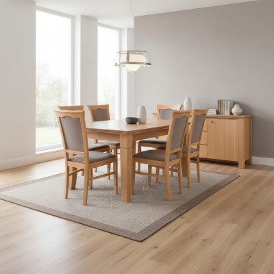Ensemble complet de salle à manger, 4 chaises, ensemble de salle à manger en bois, table de 5 pièces.