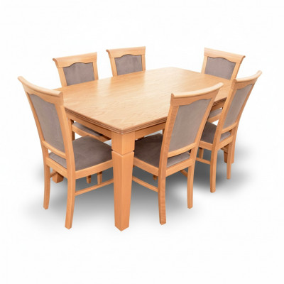 Ensemble complet de salle à manger, 4 chaises, ensemble de salle à manger en bois, table de 5 pièces.