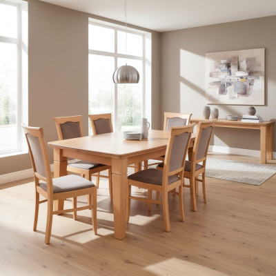 Luxueux ensemble de salle à manger de designer, chaise de suite de table du groupe de 7 pièces. Nouveaux groupes de meubles