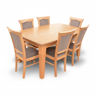 Luxueux ensemble de salle à manger de designer, chaise de suite de table du groupe de 7 pièces. Nouveaux groupes de meubles
