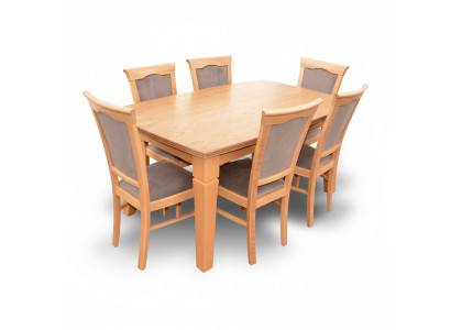 Luxueux ensemble de salle à manger de designer, chaise de suite de table du groupe de 7 pièces. Nouveaux groupes de meubles