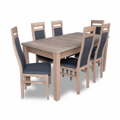Table à manger rectangulaire 6 chaises Ensemble de chaises en bois Tables de salle à manger Ensemble de 7 pièces