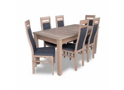 Table à manger rectangulaire 6 chaises Ensemble de chaises en bois Tables de salle à manger Ensemble de 7 pièces