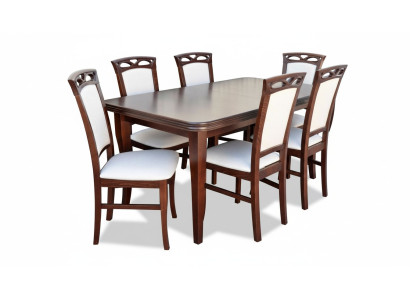 Table de salle à manger Classic r Ensemble en bois pour salle à manger Suite 6 chaises Chaises Lehn 7 pièces