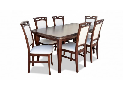 Table de salle à manger Classic r Ensemble en bois pour salle à manger Suite 6 chaises Chaises Lehn 7 pièces