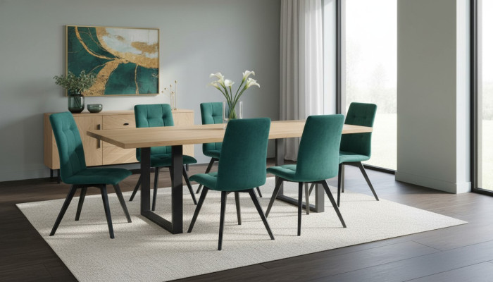 Salle à manger Design Meubles Groupe de chaises Table + 6 chaises inclinables 7 pièces Ensemble Suite neuf