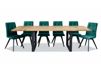 Salle à manger Design Meubles Groupe de chaises Table + 6 chaises inclinables 7 pièces Ensemble Suite neuf