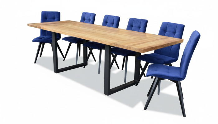 Classique r Suite Table à manger Table Bois Salle à manger 6x Ensemble de chaises Chaises 7 pièces. ensemble