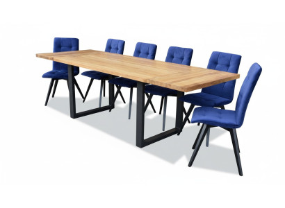 Classique r Suite Table à manger Table Bois Salle à manger 6x Ensemble de chaises Chaises 7 pièces. ensemble