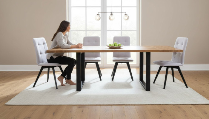 Salle à manger Table en bois Design Set de salon Ensemble Suite Mobilier classique 7 pcs. nouveau