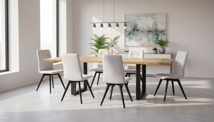 Salle à manger Table en bois Design Set de salon Ensemble Suite Mobilier classique 7 pcs. nouveau