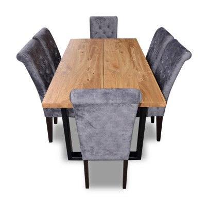 Moderne table à manger Table Suite de salle à manger en bois 6 chaises Ensemble de 7 chaises set nouveau