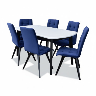 Ensemble complet Table à manger Salle à manger 6x Chaises Ensemble Bois Groupe de Salle à manger Tables Tableaux 7 pièces