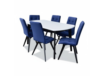 Ensemble complet Table à manger Salle à manger 6x Chaises Ensemble Bois Groupe de Salle à manger Tables Tableaux 7 pièces