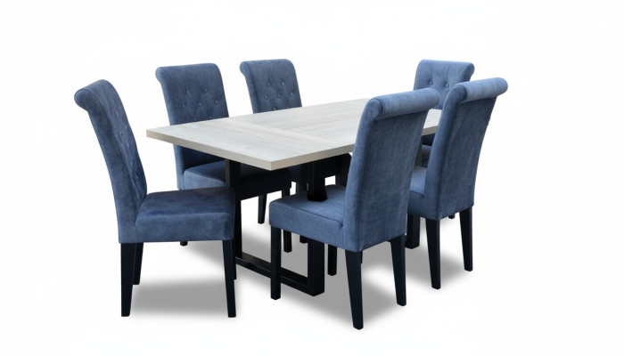 Suite de design de salle à manger de luxe 7 pièces. Ensemble Table + 6 Chaises Moderne Complet nouveau