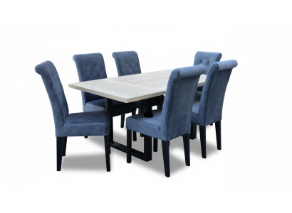 Suite de design de salle à manger de luxe 7 pièces. Ensemble Table + 6 Chaises Moderne Complet nouveau