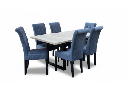 Suite de design de salle à manger de luxe 7 pièces. Ensemble Table + 6 Chaises Moderne Complet nouveau