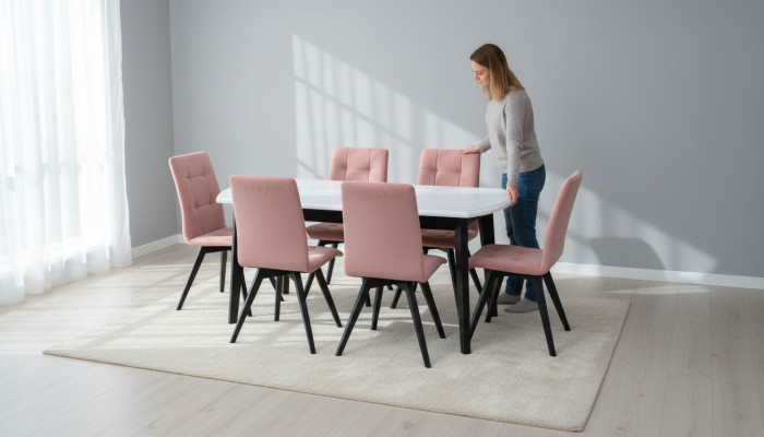 Table de salle à manger 6 chaises Chaise Salle à manger Ensemble Classique Tables Table 7 pièces. nouveau