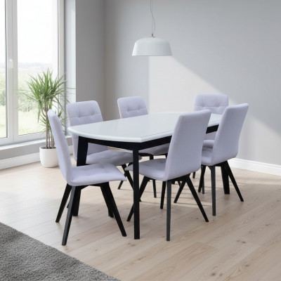 Ensemble complet Table à manger + 6 chaises Ensemble de salle à manger Groupe Ess Table en bois Tables neuves