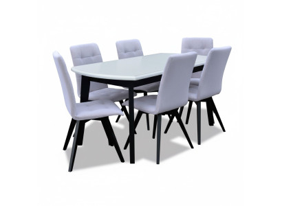 Ensemble complet Table à manger + 6 chaises Ensemble de salle à manger Groupe Ess Table en bois Tables neuves
