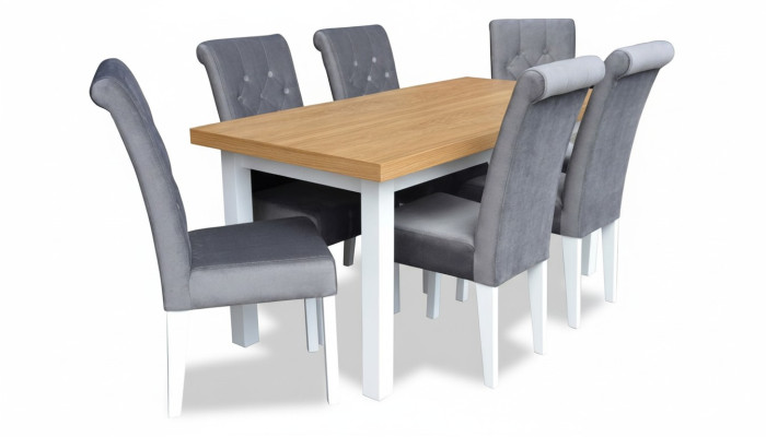 Fauteuil Table à manger avec 6 chaises Salle à manger Groupe de table Suite 7 pièces