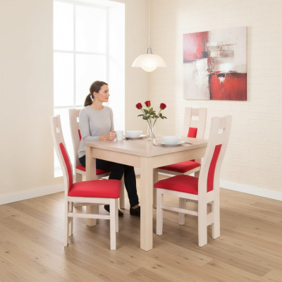 Ensemble de salle à manger Design Suite 5 pièces Meubles en bois Commode 4 x chaises Table Nouveau