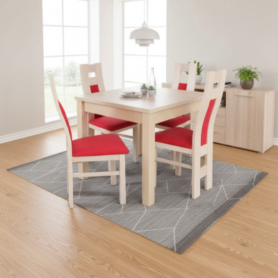 Ensemble de salle à manger Design Suite 5 pièces Meubles en bois Commode 4 x chaises Table Nouveau