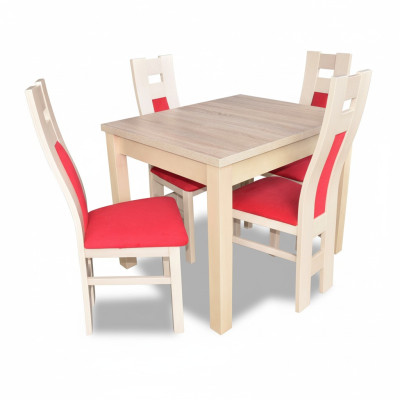 Ensemble de salle à manger Design Suite 5 pièces Meubles en bois Commode 4 x chaises Table Nouveau